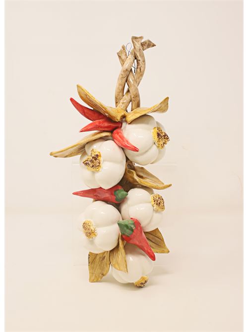 grappolo da appendere con agli e peperoncini in ceramica capodimonte L'Oasi ceramiche | GRAPPOLOAGLIOPEPERONCINOBIANCO